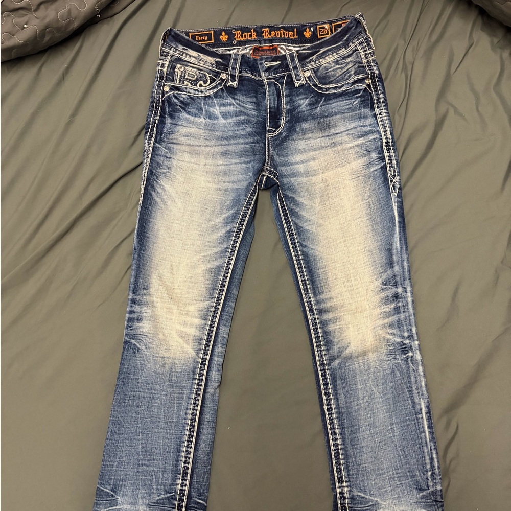 Rock Revival Distressed Blue Skinny Jeans